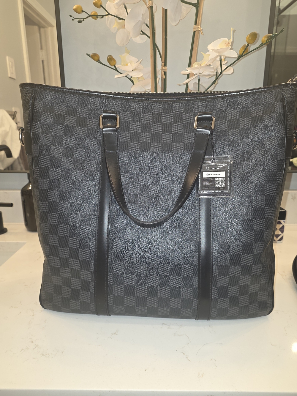 Louis Vuitton Black Damier Graphite Canvas Duffel Bag